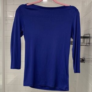 Uniqlo Women's Royal Blue Long Sleeve Top size small